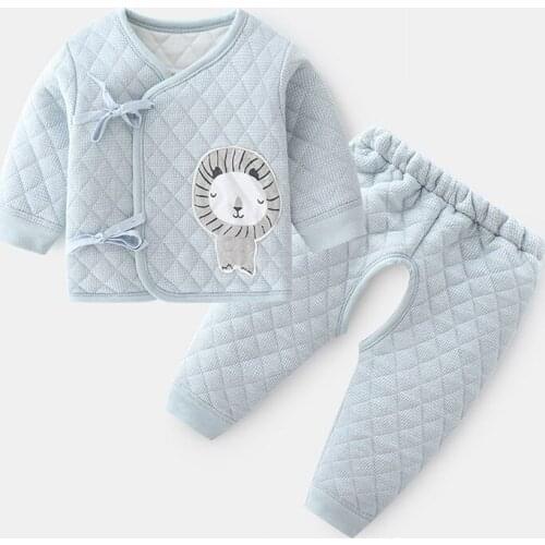 Fall winter new baby born boys girls clothes outfit set jacket pant suit for 1st baby birthday infant clothing warm pajamas sets