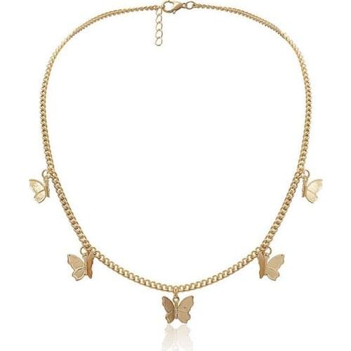 Butterfly Pendant Necklace Mens and Womens Chain Jewelry Exquisite and Small Butterfly Necklace Women