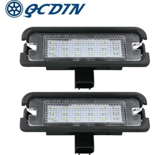 QCDIN 2Pcs Led License Number Plate Lamp For Ford Mustang 2015~ Bright White 12v 6000k External Parts Car Signal Lights