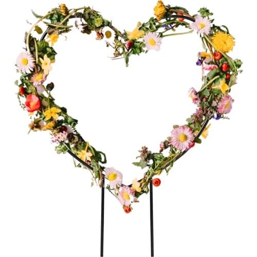 Round/Heart-shaped Garden Trellis for Climbing Plant Flower Rack Potted Plant Vines Climbing Support Frame Garden Decorative