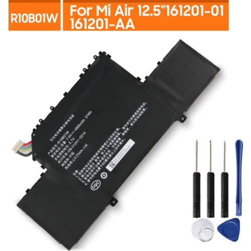 Original Replacement Battery For Xiaomi Mi Air 12.5-inch Laptop 161201-01 161201-AA R10B01W Genuine Battery 4866mAh