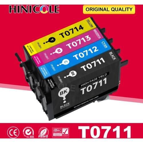 T0715 Multipack Ink Cartridges For Epson T0711 T0712 T0713 T0714 4 Colors Easy to use water resistance Printer Ink Cartridge