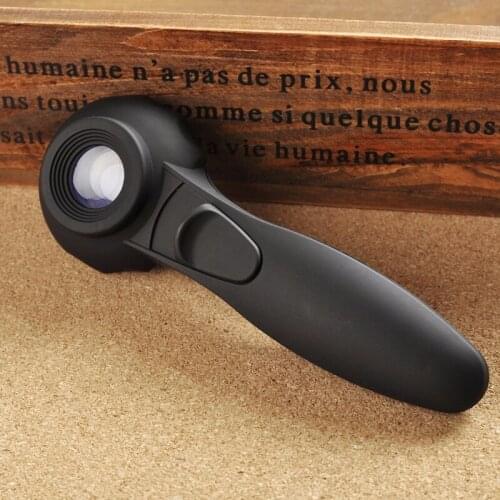 30X Handle Magnifier with 6pcs LED Lamps Illumination Antique Jade Jewelry Appraisal Magnifying Glass Loupe for Old Man Reading