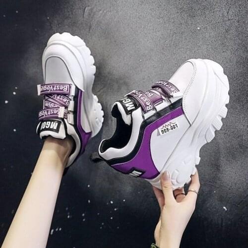 Spring Autumn Wedge Shoes For Women Fashion Chunky Sneakers Platform Ulzzang Woman Sports Casual Shoes 10CM High Heel Womens