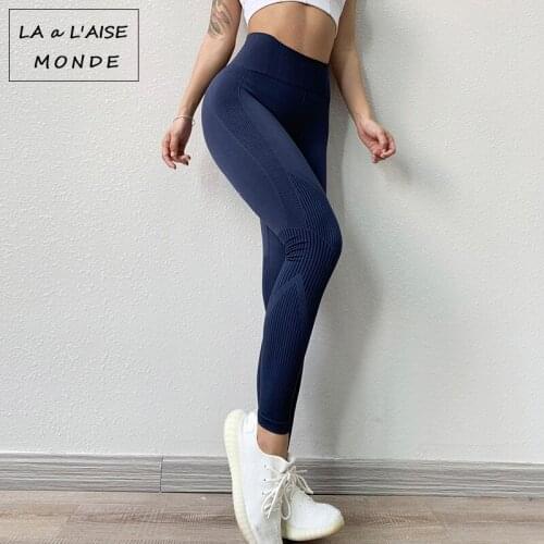 Womens New High Waist Abdomen Sports Pants Exercise Leggings Yoga Fitness Quick-Drying Pants Bottoming Stovepipe Nine Pants