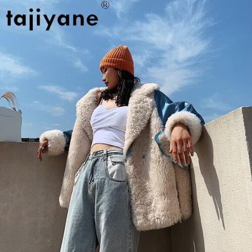 Winter Women Coats 2021 Real Fur Coat Woman 100% Wool Jackets Female Sheep Fur Jacket Sweet Clothing Mujer Parkas TN851