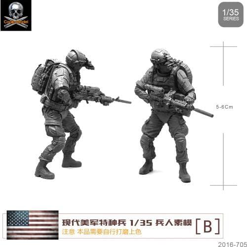 1/35 Resin Soldier Element For Modern U.s. Special Forces Figure Kits Colorless and Self-assembled B110
