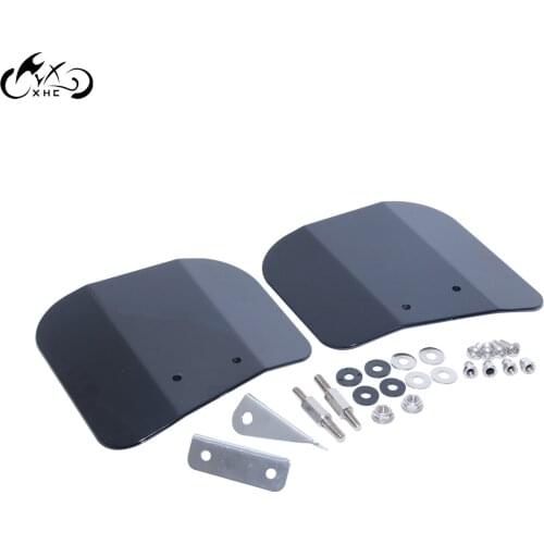 1 Pair Motorcycle ABS Black Air Wing Deflector Windshield Mirror Mount For Honda GL1800 Audio/Comfort 2001-2016 F6B 2013-2016