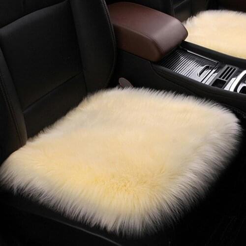 1 Pc Fur Car Seat Covers Fiber Faux Auto Seats Cushion Long Plush Winter Warm Seats Mats Universal for BMW, Toyota ,Honda Pink