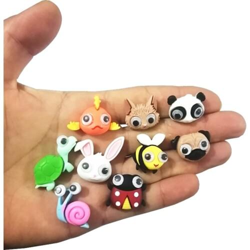 XUNZHE 10 Pcs Active Eye Cute Animal Hair Accessories Ornament Resin Cabochon Scrapbooking Ornaments Diy Phone Case Accessories
