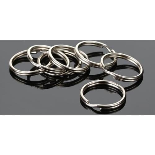 100Pcs/Lot Split Keyring 20mm Key Ring Chain Loop Pocket Photo Clasps Connectors,Steel Wire Ring