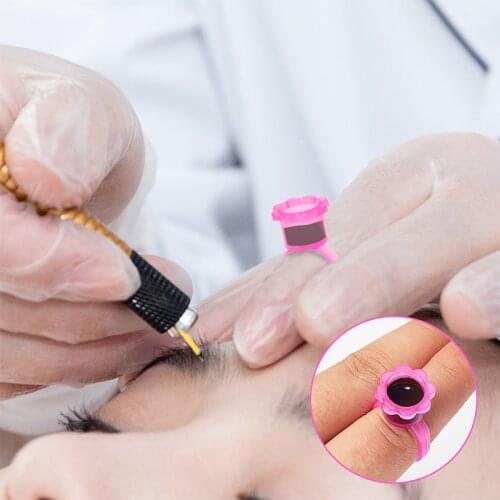 100pcs Disposable Microblading Tattoo Ink Cup Glue Cap Holder Professional Tattoo Permanent Makeup Accessories Tool PMU Supplies