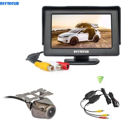 DIYSECUR Wireless 4.3" TFT LCD Rear View Car Monitor + Car Camera Rear View Camera Security Parking Reversing System