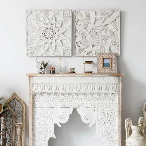 French Retro Decorative Wooden Painting Hanging Home Living Room Creative Paintings Carved Country Wall Furnishings