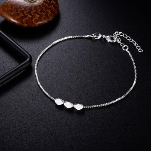 Hot sale 925 Sterling Silver chain Bracelet charms Beautiful Elegant wedding women cute gilr gift fashion Anklet jewelry