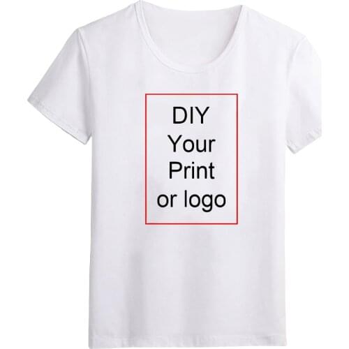 LUSLOS Customized Print T Shirt Womens Girls DIY Photo Logo Top Tees T-shirt Mens Boys clothes Cotton High Quality