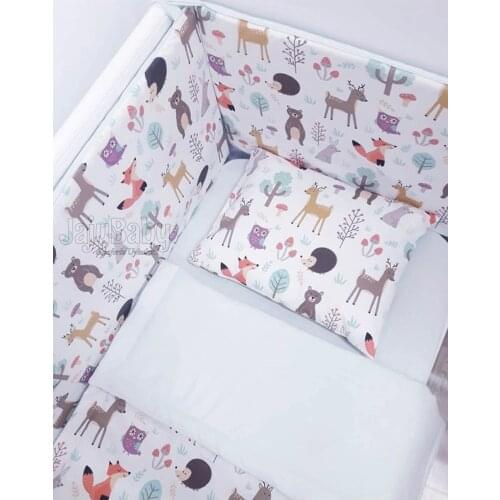 Jaju Baby Handmade Cute Forest Baby Duvet Cover Set and Edge Protection, Baby Duvet Cover, Baby sheet, Crib Barrier Set