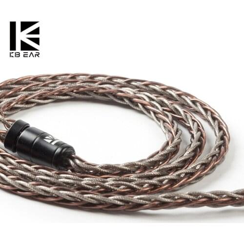 KBEAR 8 core UPOCC single crystal copper cable 2pin/MMCX/QDC/TFZ with 2.5/3.5/4.4connector Earphone cable BL-05 BL-03 CA12 CA16