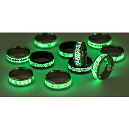 Party Grand Event Favor titanium steel ring creative Luminous wedding engagement rings band gift fill bag presents Size 6-13