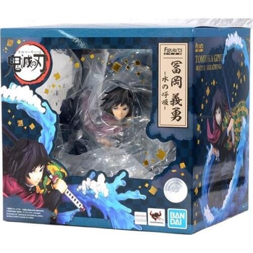 17cm BANDAI Original FZ ZERO Demon Slayer Tomioka Giyuu Action PVC Collection Model Toy Anime Figure Toys For Kids