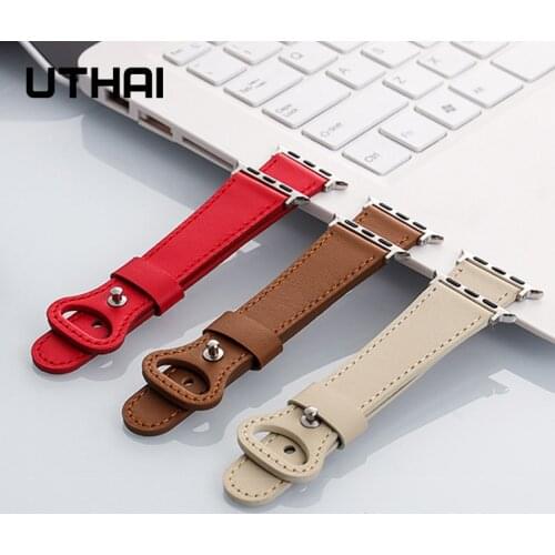 Leather strap For apple watch band First layer cowhide small waist single loop strap 38mm 42mm for iwatch series 6 SE 5 4 3 A106