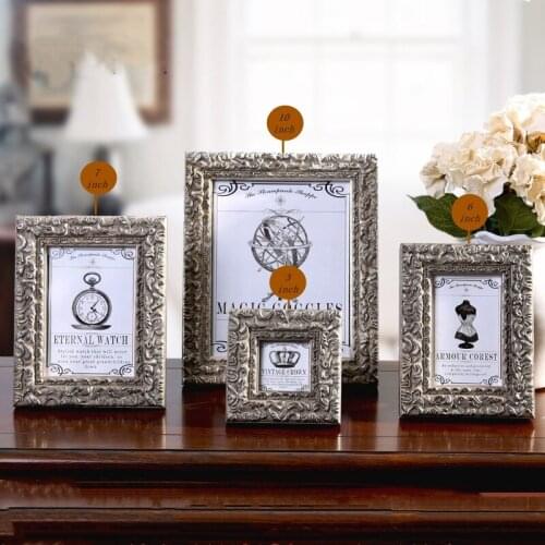 3/6/7/10 Inch Creative Retro Solid wood Photo Frame Living Room Ornaments
