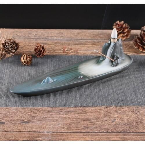 Ceramic Backflow Incense Burner Mountain Shape Smoke Waterfall Incense Sticks Holder Cerative Home Decor Porcelain Plated Censer