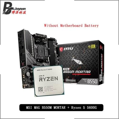 AMD Ryzen 5 5600G R5 5600G CPU + MSI MAG B550M MORTAR Motherboard Suit Socket AM4 All new but without cooler