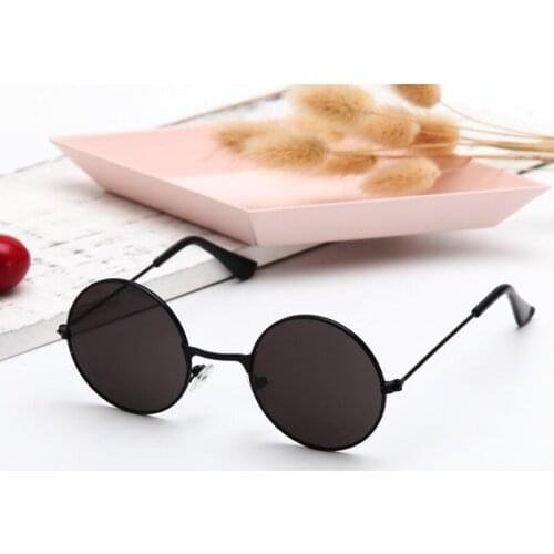 Metal Black Round Kids Sunglasses Brand little girl/boy Baby Child Glasses goggles oculos UV400 Small face