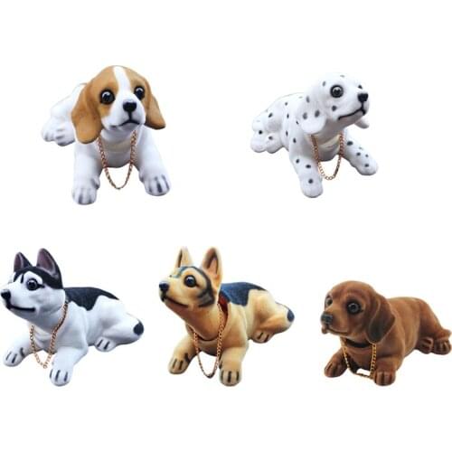 Cute Shaking Nodding Head Dog Doll Toy Car Interior Dashboard Ornaments Auto Furnishings Decoration Gift Car Accessories