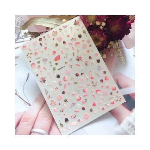 2020 Hot Selling New Style Japanese Style Small Flowers Nail Stickers Light Traceless Nail Decals Paper Sticker for Nails Gifts