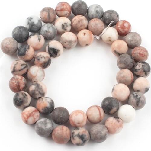 Natural Pink Zebra Jaspers Stone Round Loose Spacer Beads For Jewelry Making Diy Bracelet Earring Accessories 6/8/10/12mm 15"