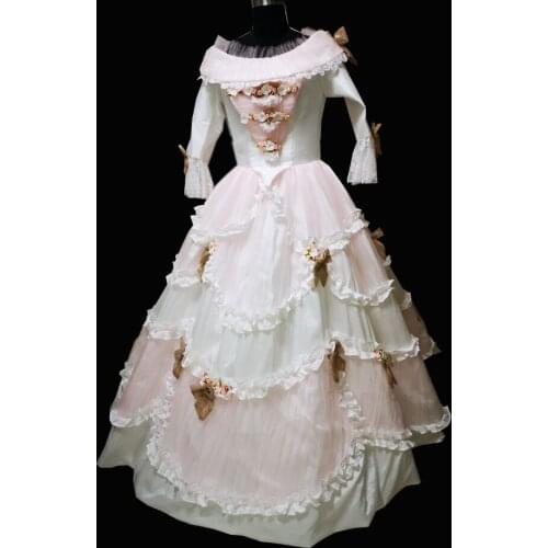 2020 New white Vintage costumes 18th Duchess Retro medieval Renaissance Reenactment Theatre Civil war Victorian dress D-502