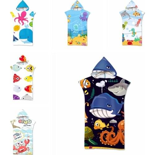 New Print cartoon hooded Microfiber Fabric Adult Bath Towels Beach Towel Travel Gym Swimming Pool Beach Towel