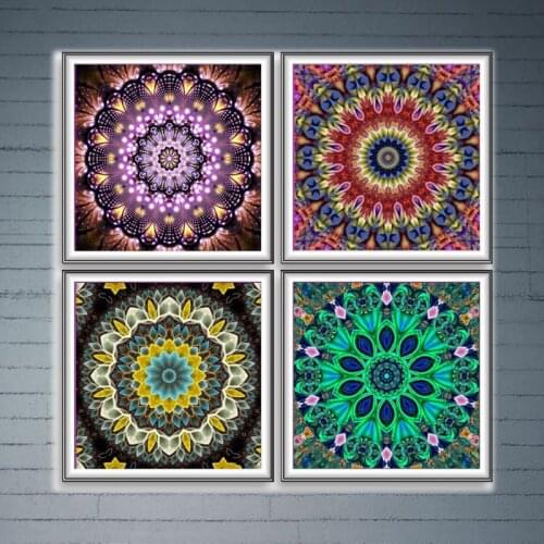 New 4 Pack Fantasy Flower 5D DIY Diamond Painting Kits Full Drill Rhinestone Embroidery Cross Stitch Home Decor