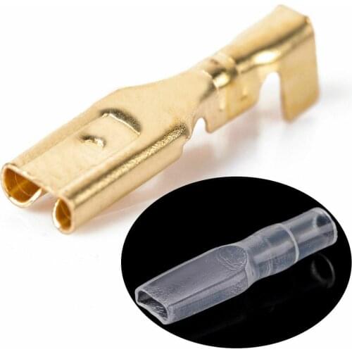 100sets Faston Crimp Terminal Female Connector With Transparent Sheath Inserted Spring 2.8 mm Self lock Plug Insulator