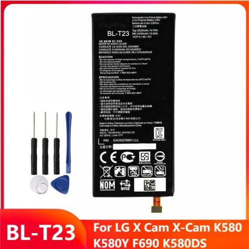 Original Replacement Phone Battery BL-T23 For LG X Cam X-Cam K580 K580Y F690 K580DS BL-T23 Rechargable Batteries 2520mAh