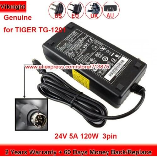 Original 24V 5A AC Adapter for Tiger TG-1201 Round With 3 Pin Plug Power Supply