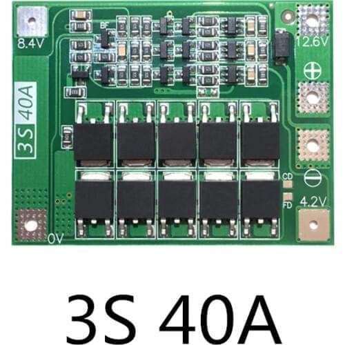 3S 40A BMS Board 11.1V 12.6V 18650 lithium battery protection Board for drill 40A current