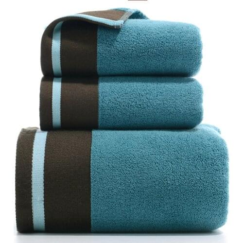 Drop Shipping 3pcs 100% Cotton Soft Bath Towels Sets 1pc Beach Bath Towels Adults High Quality 2pcs Face hand Towels