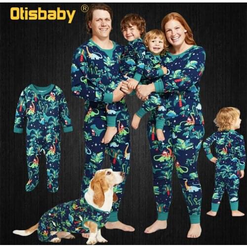 Christmas Mother Kids Dinosaur Floral Family Matching Pajamas Women Men Boy Girls Baby Family Look Outfits Vintage Clothing Sets