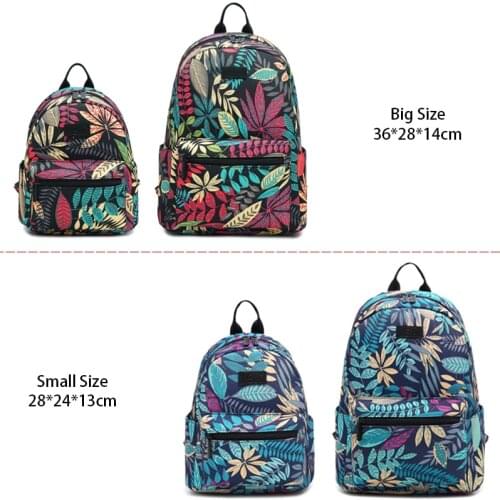 Backpack Women School Shoulder Bags for Teenage Girls 2019 Hot New Laptop Travel Bagpacks Escolar Mochilas Feminine Leaf Printed