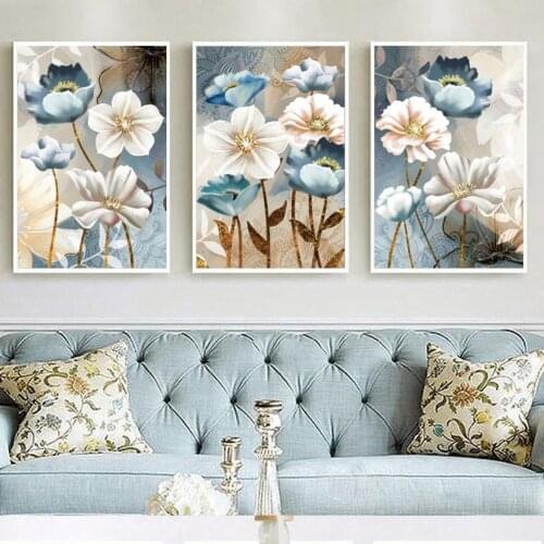 Nordic wall art luxury flowers decorative painting Poetry Modern Design Frameless Painting Decor Calligraphy Poster Picture new