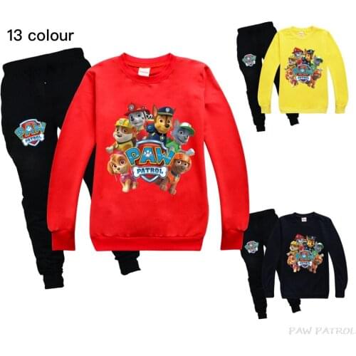 PAW PATROL Kids Boys Sweater Pants Suit Cartoon Childrens Clothing Sweatshirts Casual Fashion Pullover Jogging Pant