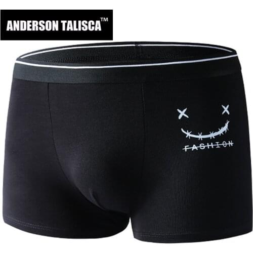 ANDERSON TALISCA Cotton New Underwear Men Boxer Smiley Para Hombre Man Penis Mens Boxers Cuecas Masculina Boxershorts Homme L3XL