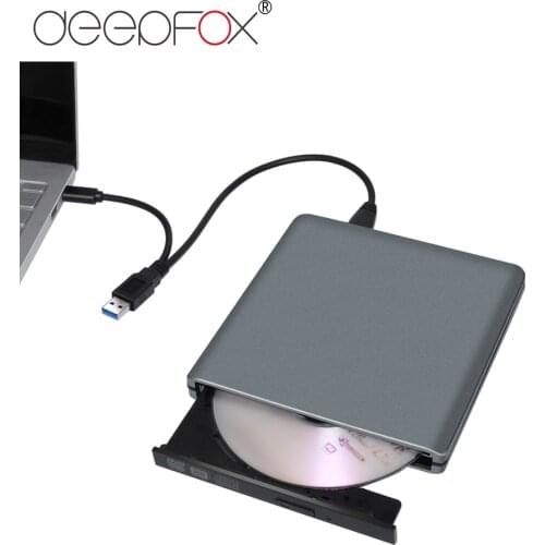 Deepfox USB 3.0 Type C External CD/DVD ROM Player Optical Drive DVD RW Burner Reader Writer Recorder