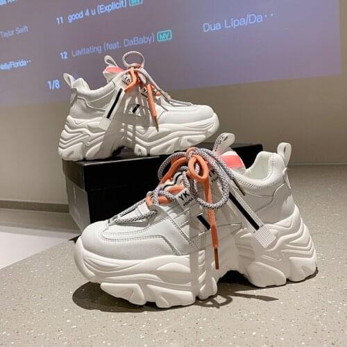 Women Shoes Chunky Sneakers 2021 Fashion Womens Casual Shoes Thick Bottom Ladies Trainers Platform Sneakers Zapatillas Mujer