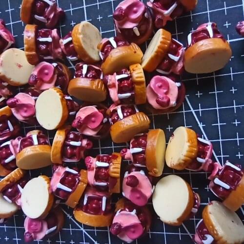 1pcs/lot resin flatback stuffed bread 14mm Jewelry Mobile Phone Hairpin Headwear DIY Accessories