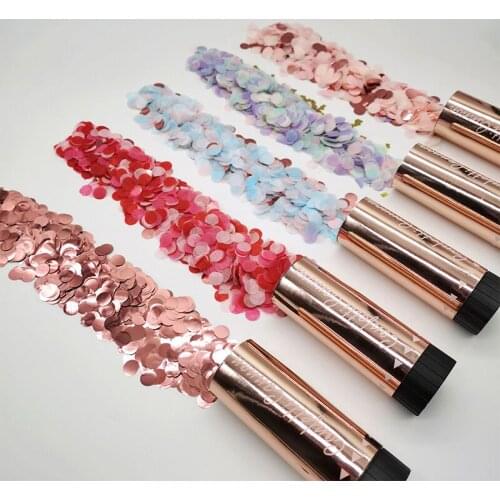 1pc Metallic Rose Gold Confetti Party Handheld Fireworks Reveal Birthday Party Opening Wedding Party Supplies