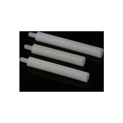 100pcs M4*21+6 mm Hexagon nylon column Single head isolation column support interval column Nylon plastic sticks
